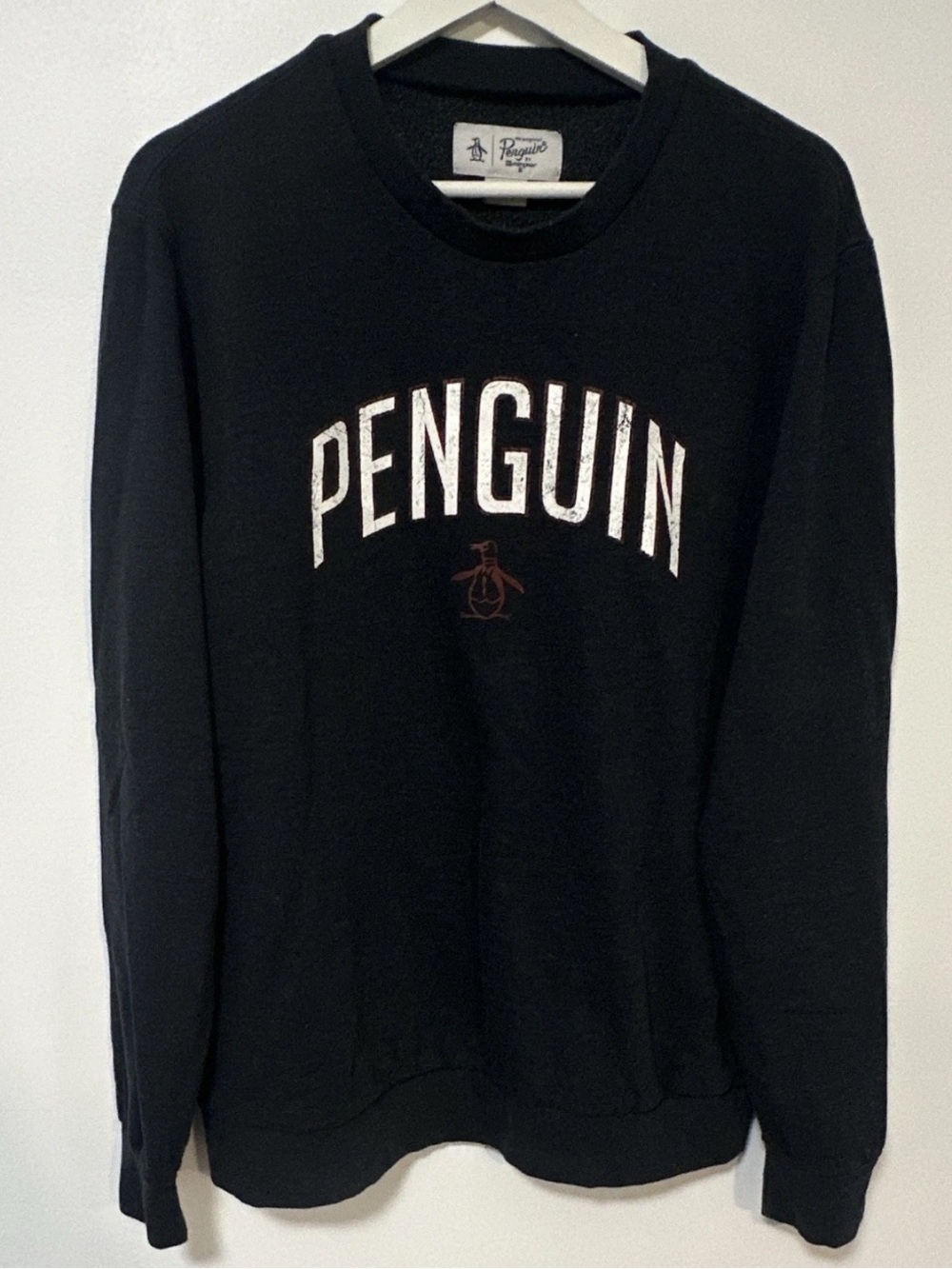 Original Penguin Black Crewneck Sweatshirt with White Logo